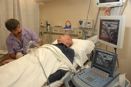 Using ultrasound to locate a vein on a patient