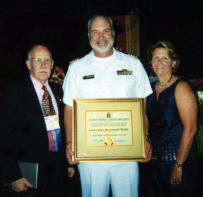 McGarvey is joined by his mentor Dr. Jack Echternach (l) and his wife Trudy (r) at the June 25 award ceremony in Boston.