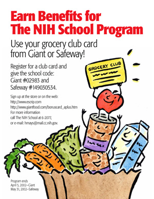 Poster graphic: Earn Benefits for the NIH School Program