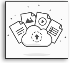 illustration of a cloud icon with document files behind it
