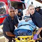 EMTs assessing an emergency