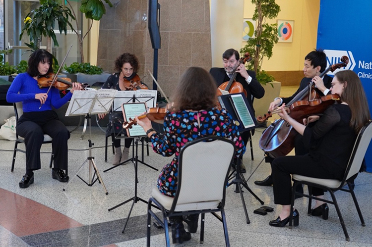 The Manchester String Quartet performing in the CC Atrium
