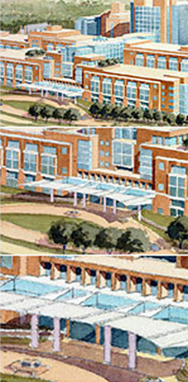 Architectural Drawings of the Clinical Center Entrance