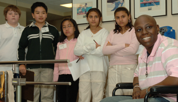Seventh grade students visit the CC Rehabilitation Medicine Department.