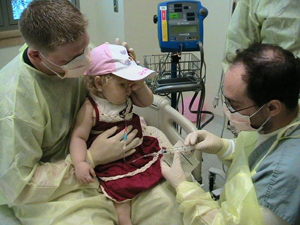 Katlyn receives gene therapy treatment.