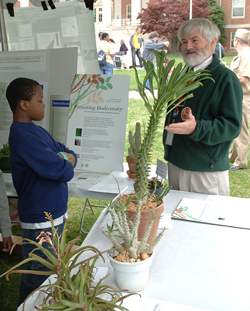 Dan visits the Earth Day tent.