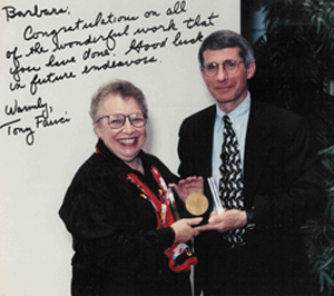 Barbara Baird and Dr. Anthony Fauci