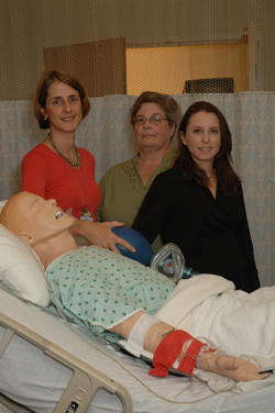 The Clinical Simulation Service team: Dr. Amy Guillet Agrawal, Nancy Muldoon, and Jill Sanko