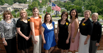 2008 Oncology Nursing Internship program graduates stand with an oncology nurse specialist and oncology educator.