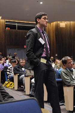 Michael Barnett of Harvard asks a panel a question