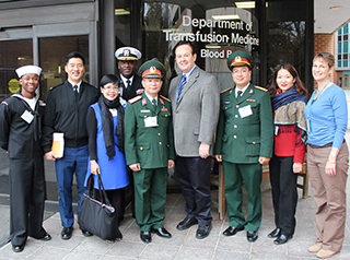 Maj. Gen. Vu Quoc Binh, members of the Vietnamese Blood Safety team and senior leadership from the Clinical Center Department of Transfusion Medicine