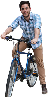 a man on a bike