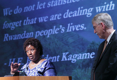 Dr. Agnes Binagwaho (left) and Dr. Francis S. Collins (right)