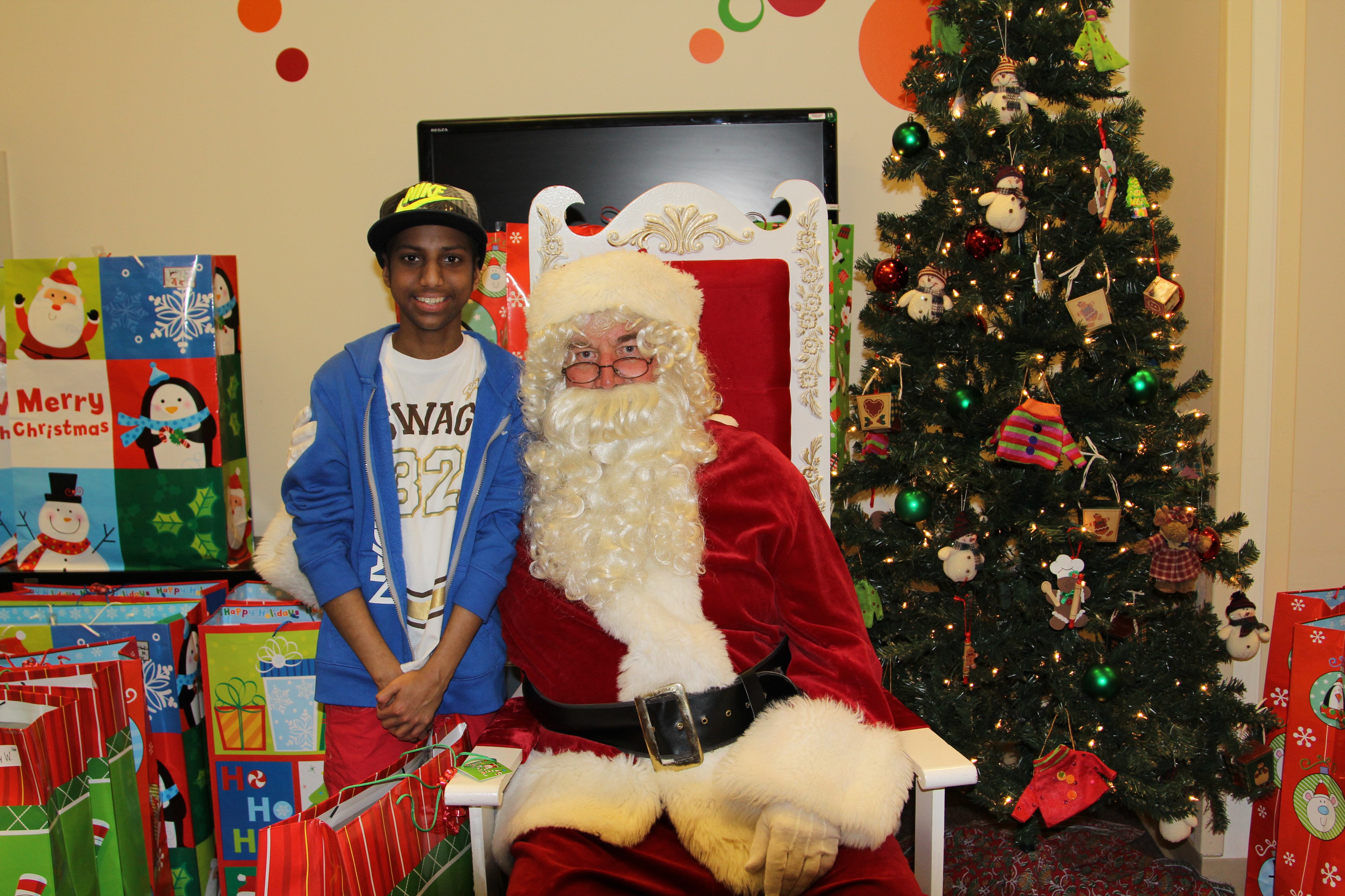 On Dec. 15, 2015, pediatric patients, such as Dhruv, received a warm welcome from Santa.