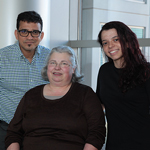 Yogesh Kalotra (left), Deborah Crawford (center) and Natalia Sampaio Moura volunteer with the NIH Clinical Center's Volunteer Program.
