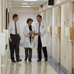 Clinicians in the hallway