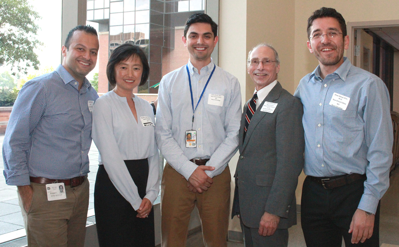 New clinical fellows and staff gather at the NIH Clinical Center