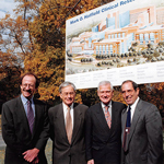 Harold Varmus, Robert Frasca, Mark Hatfield and John Gallin at the groundbreaking of the hospital's new addition