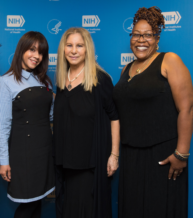 Streisand met with two Clinical Center patients during her visit