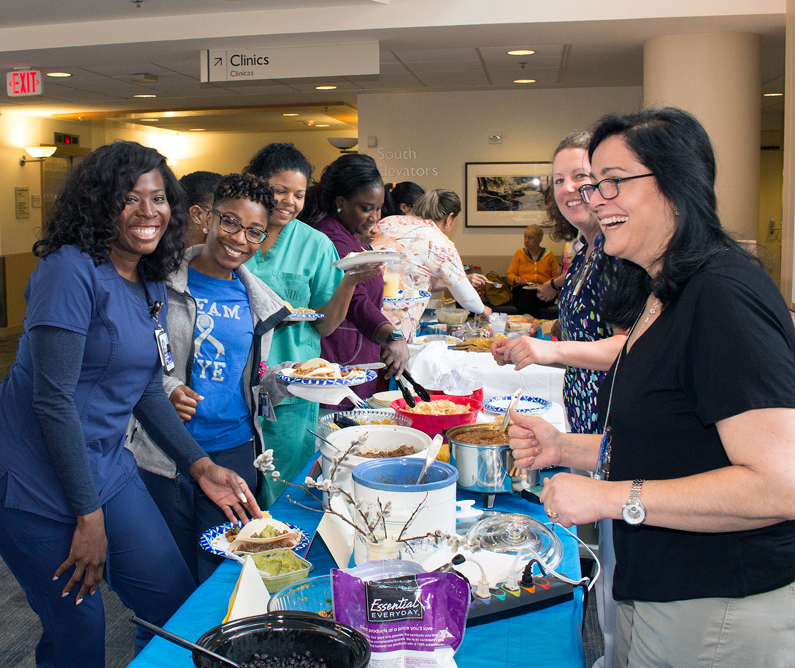 Nurses enjoy a service block party during Nurses Week 2018 at the NIH Clinical Center