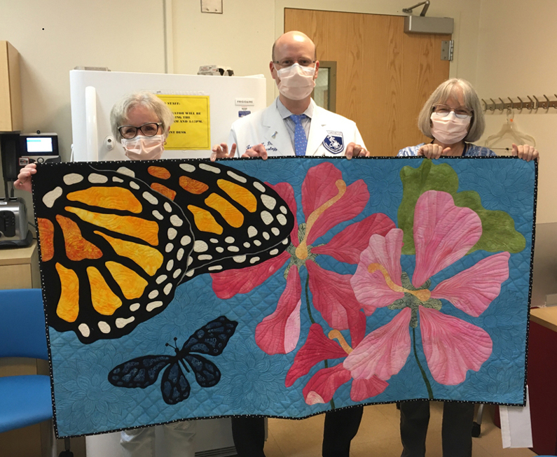 Patients donate quilt for display
