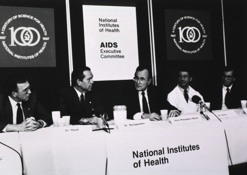 Dr. Fauci at a meeting of the NIH AIDS Executive Committee