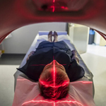 Woman entering MRI machine