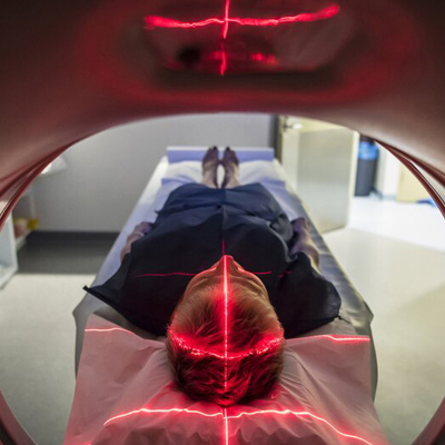 Woman entering MRI machine