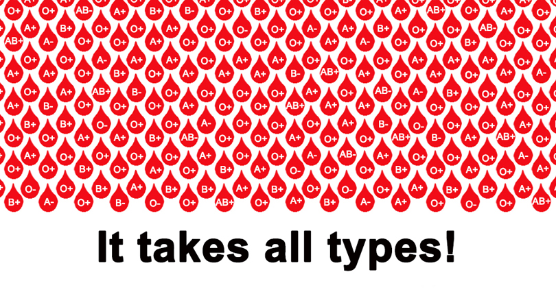 Blood donation appeal – it takes all (blood) types