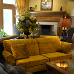 The Lodge’s reupholstered furniture in the family room