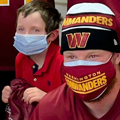 Pediatric patient meets NFL players