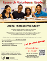 Alpha Thalassemia Study flyer