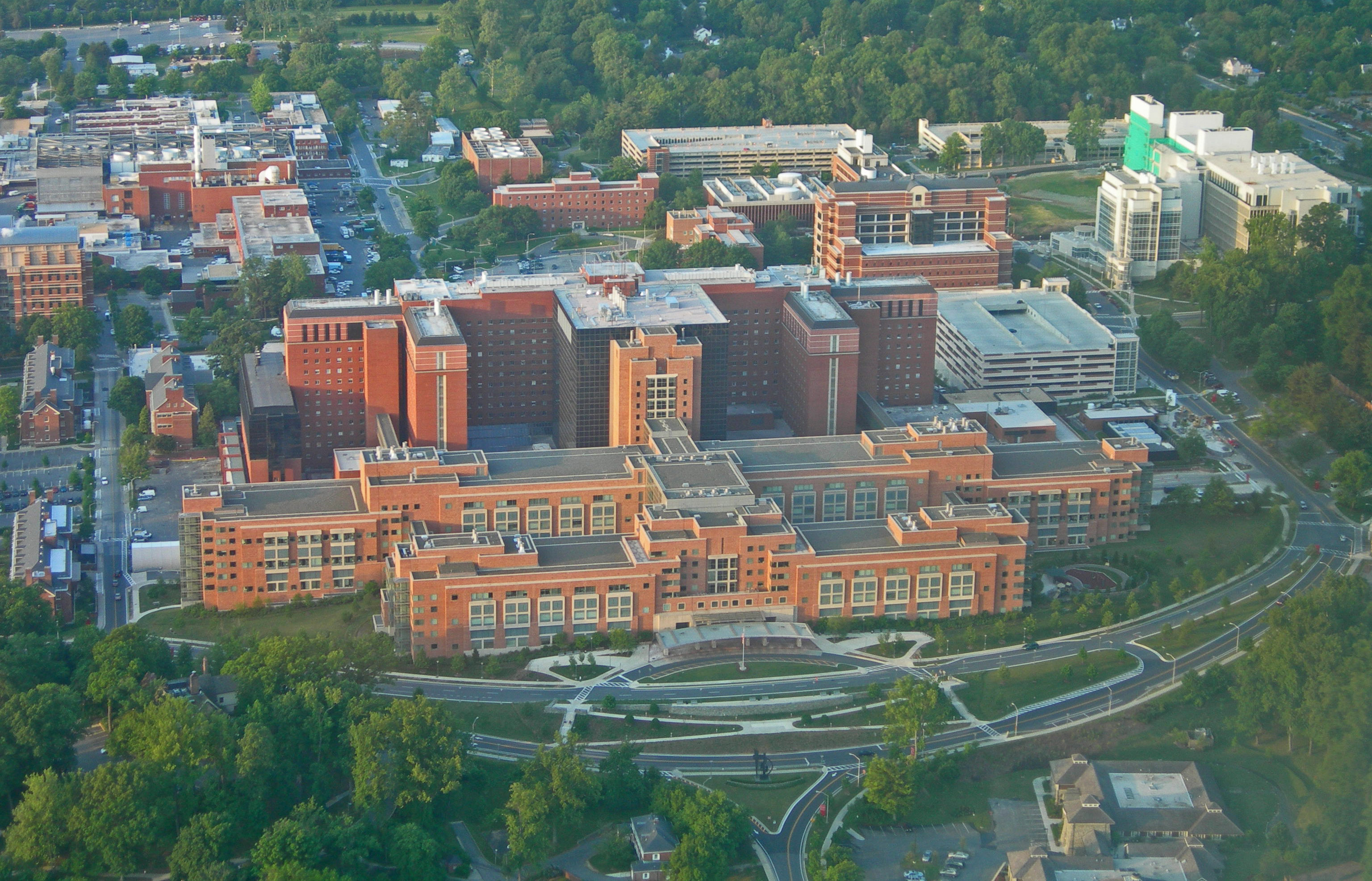 Aerial photo of the NIH Clinical Center