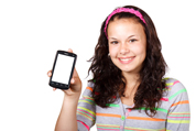 a girl holding a smartphone
