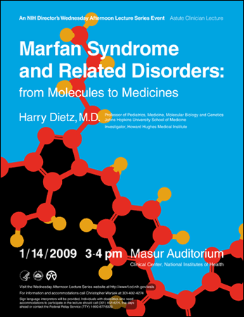Flyer for the Astute Clinician Lecture on Marfan Syndrome and Releated Disorders: from Molecules to Medicines