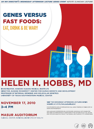 Flyer for the Astute Clinician Lecture on Genes versus Fast Foods: Eat, Drink and Be Wary